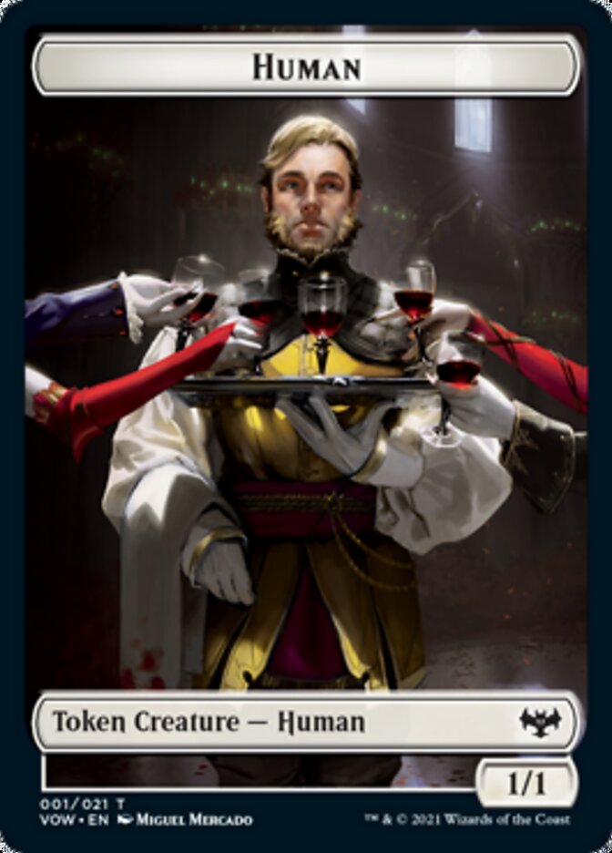 Human (001) // Vampire (007) Double-Sided Token [Innistrad: Crimson Vow Tokens] | L.A. Mood Comics and Games