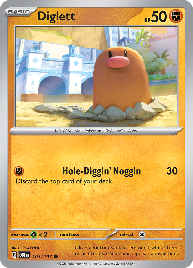Diglett (103/197) [Scarlet & Violet: Obsidian Flames] | L.A. Mood Comics and Games