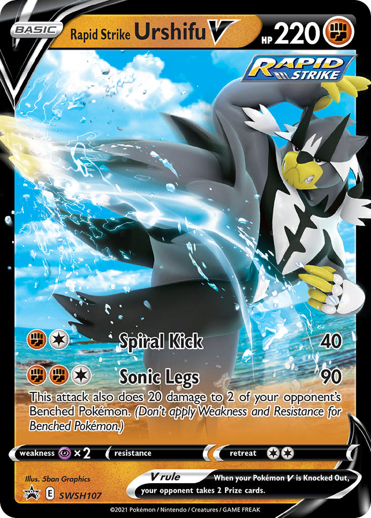 Rapid Strike Urshifu V (SWSH107) (Jumbo Card) [Sword & Shield: Black Star Promos] | L.A. Mood Comics and Games
