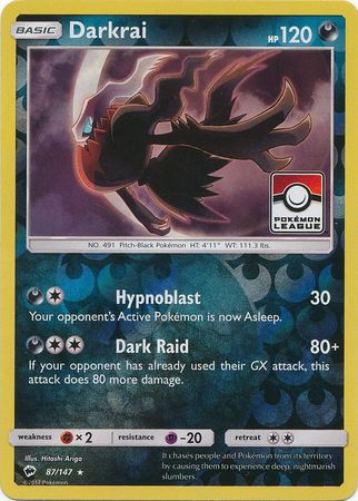 Darkrai (87/147) (League Promo) [Sun & Moon: Burning Shadows] | L.A. Mood Comics and Games