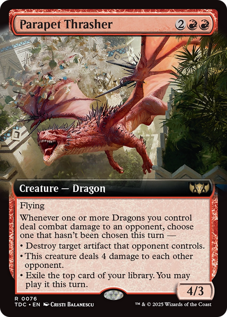 Parapet Thrasher (Extended Art) [Tarkir: Dragonstorm Commander] | L.A. Mood Comics and Games