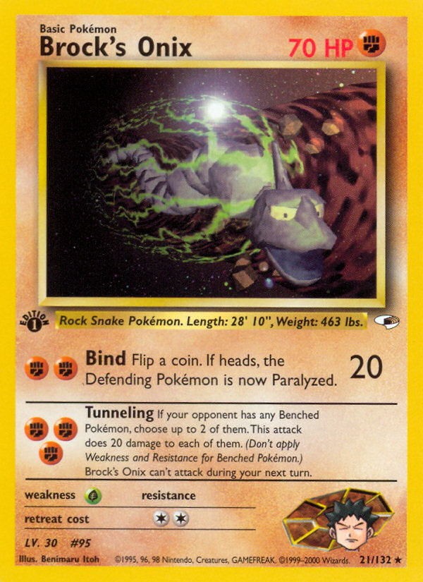 Brock's Onix (21/132) [Gym Heroes 1st Edition] | L.A. Mood Comics and Games