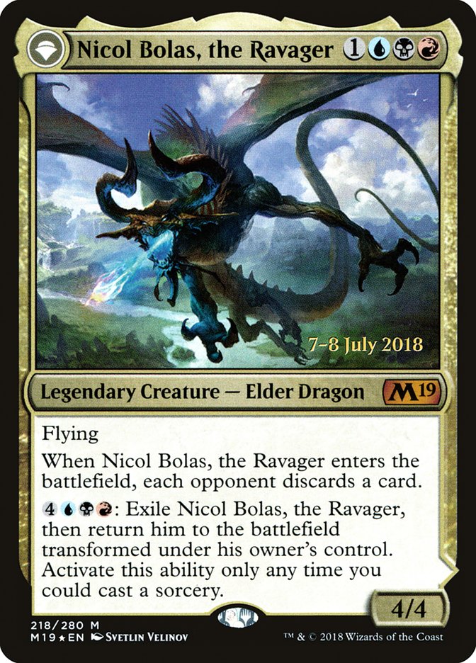 Nicol Bolas, the Ravager // Nicol Bolas, the Arisen [Core Set 2019 Prerelease Promos] | L.A. Mood Comics and Games