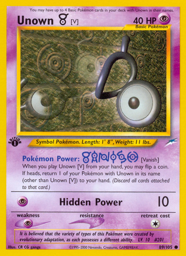 Unown [V] (89/105) [Neo Destiny 1st Edition] | L.A. Mood Comics and Games