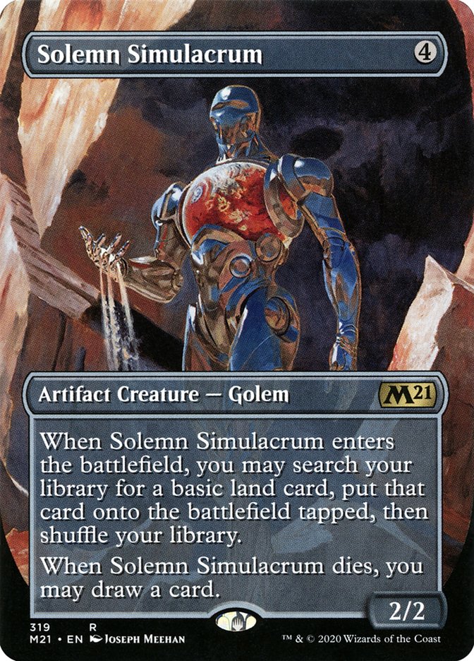 Solemn Simulacrum (Borderless Alternate Art) [Core Set 2021] | L.A. Mood Comics and Games