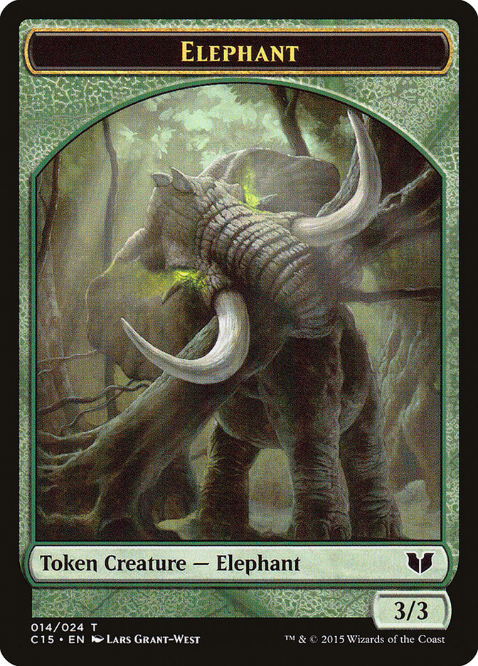 Elephant // Saproling Double-Sided Token [Commander 2015 Tokens] | L.A. Mood Comics and Games