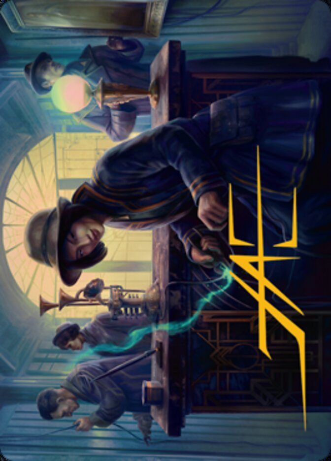 Wiretapping Art Card (Gold-Stamped Signature) [Streets of New Capenna Art Series] | L.A. Mood Comics and Games