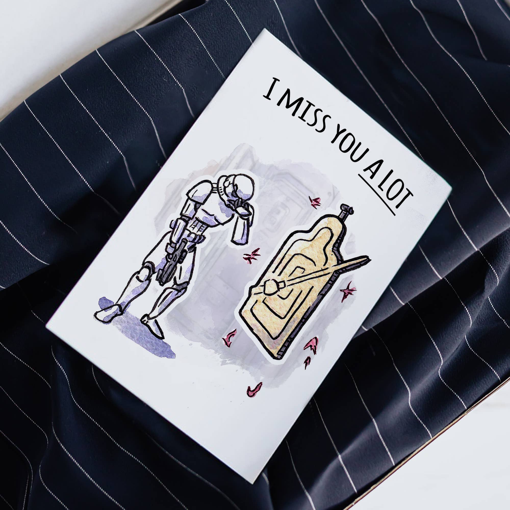 "Miss you a Lot" - Sci-Fi Nerd Couples Valentine Card | L.A. Mood Comics and Games