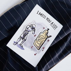 "Miss you a Lot" - Sci-Fi Nerd Couples Valentine Card | L.A. Mood Comics and Games