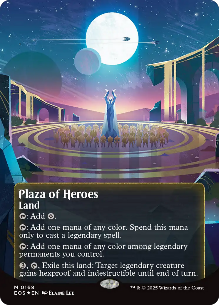 Plaza of Heroes (0168) (Borderless) (Galaxy Foil) [Edge of Eternities: Stellar Sights] | L.A. Mood Comics and Games