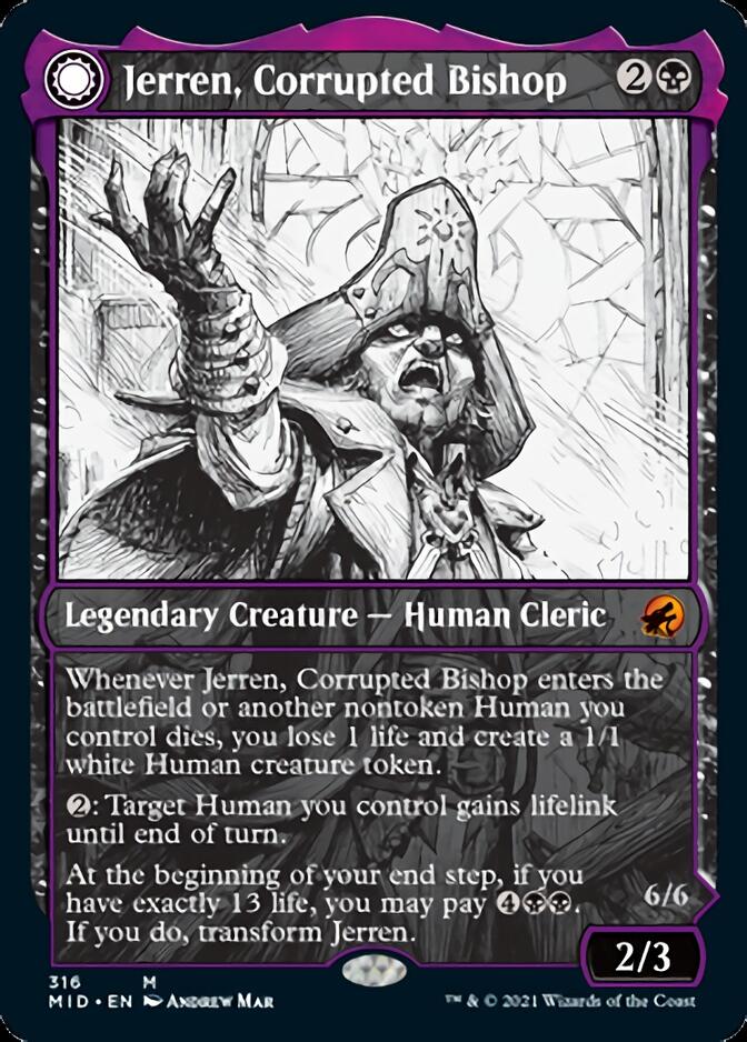 Jerren, Corrupted Bishop // Ormendahl, the Corrupted (Showcase Eternal Night) [Innistrad: Midnight Hunt] | L.A. Mood Comics and Games