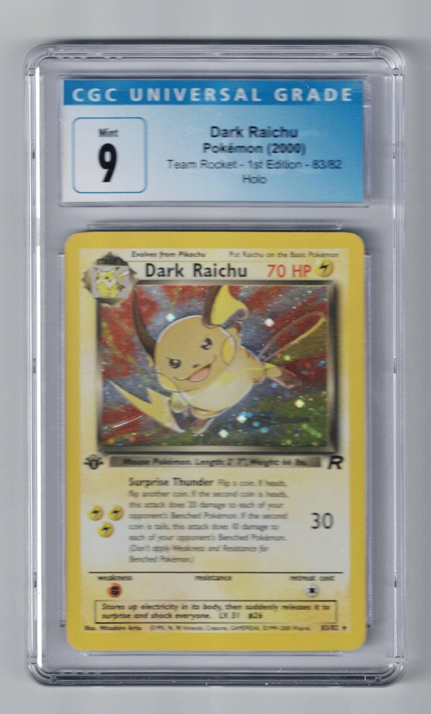 Dark Raichu 83/82 1st Edition Team Rocket CGC 9.0 | L.A. Mood Comics and Games