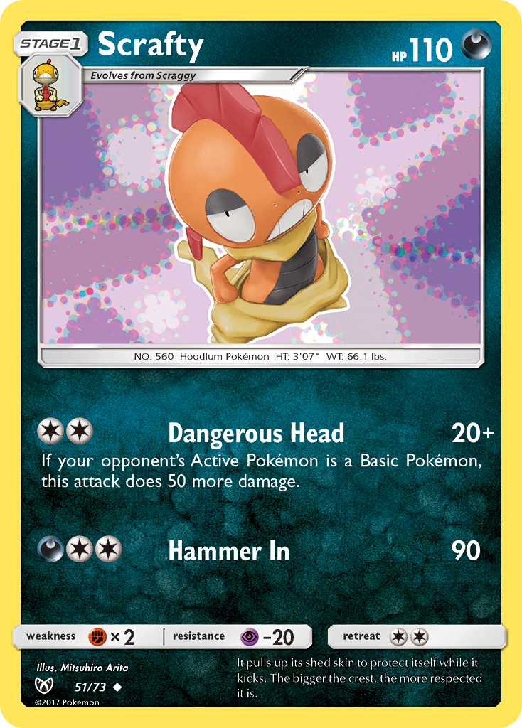 Scrafty (51/73) [Sun & Moon: Shining Legends] | L.A. Mood Comics and Games
