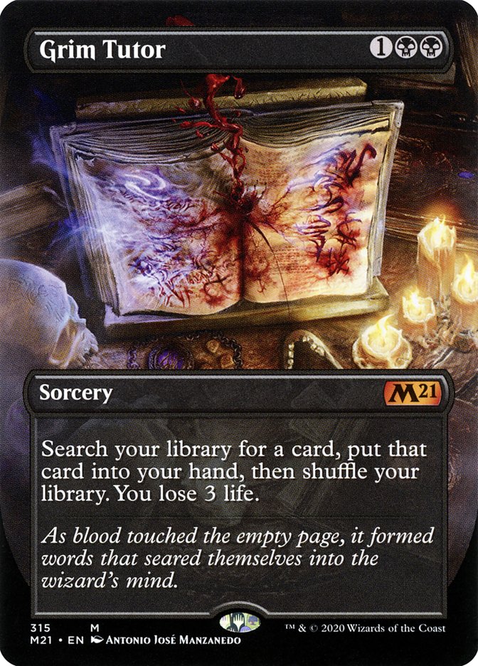 Grim Tutor (Borderless Alternate Art) [Core Set 2021] | L.A. Mood Comics and Games