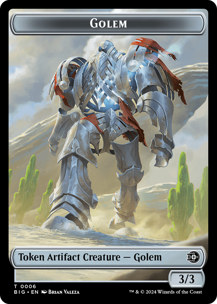 Treasure // Golem Double-Sided Token [Outlaws of Thunder Junction Tokens] | L.A. Mood Comics and Games