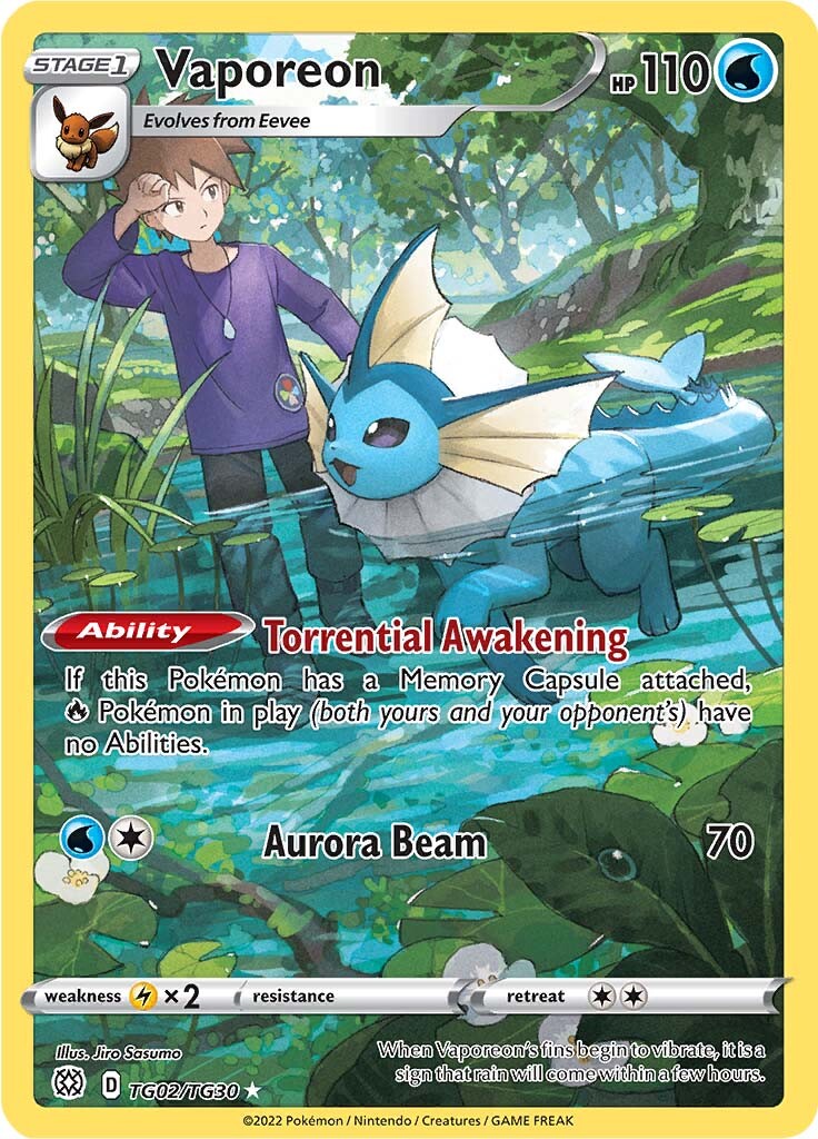 Vaporeon (TG02/TG30) [Sword & Shield: Brilliant Stars] | L.A. Mood Comics and Games