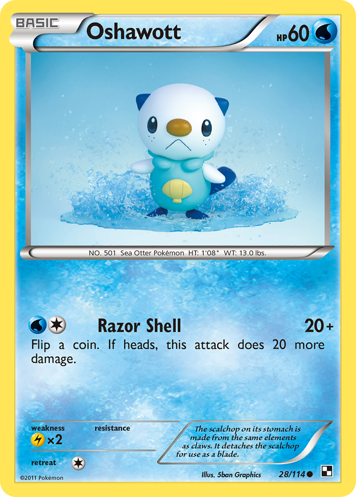 Oshawott (28/114) [Black & White: Base Set] | L.A. Mood Comics and Games