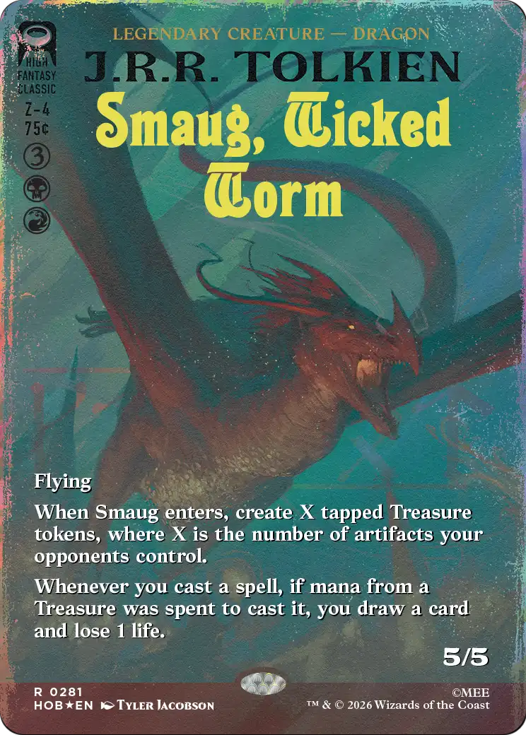 Smaug, Wicked Worm (Borderless) (Surge Foil) [The Hobbit] | L.A. Mood Comics and Games