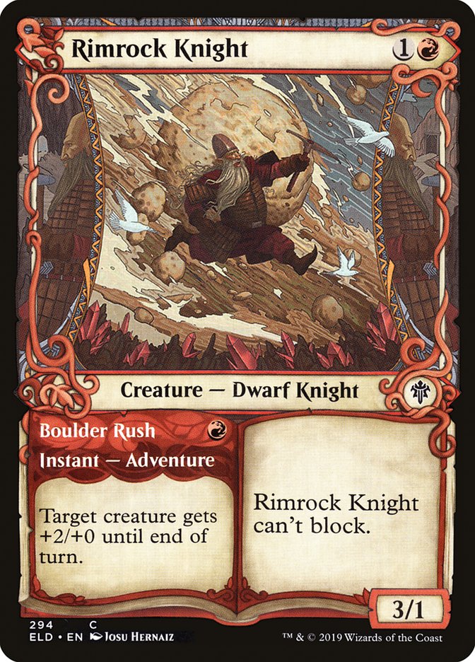 Rimrock Knight // Boulder Rush (Showcase) [Throne of Eldraine] | L.A. Mood Comics and Games