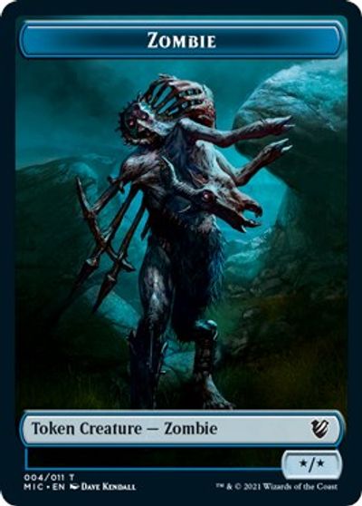 Zombie (005) // Zombie (004) Double-Sided Token [Innistrad: Midnight Hunt Commander Tokens] | L.A. Mood Comics and Games