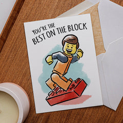"Best on the Block" - Building Block Kids' Toy Birthday Card | L.A. Mood Comics and Games