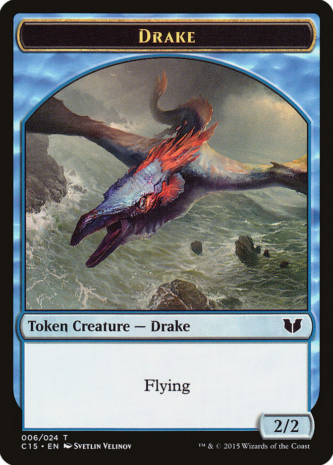 Drake // Elemental (020) Double-Sided Token [Commander 2015 Tokens] | L.A. Mood Comics and Games