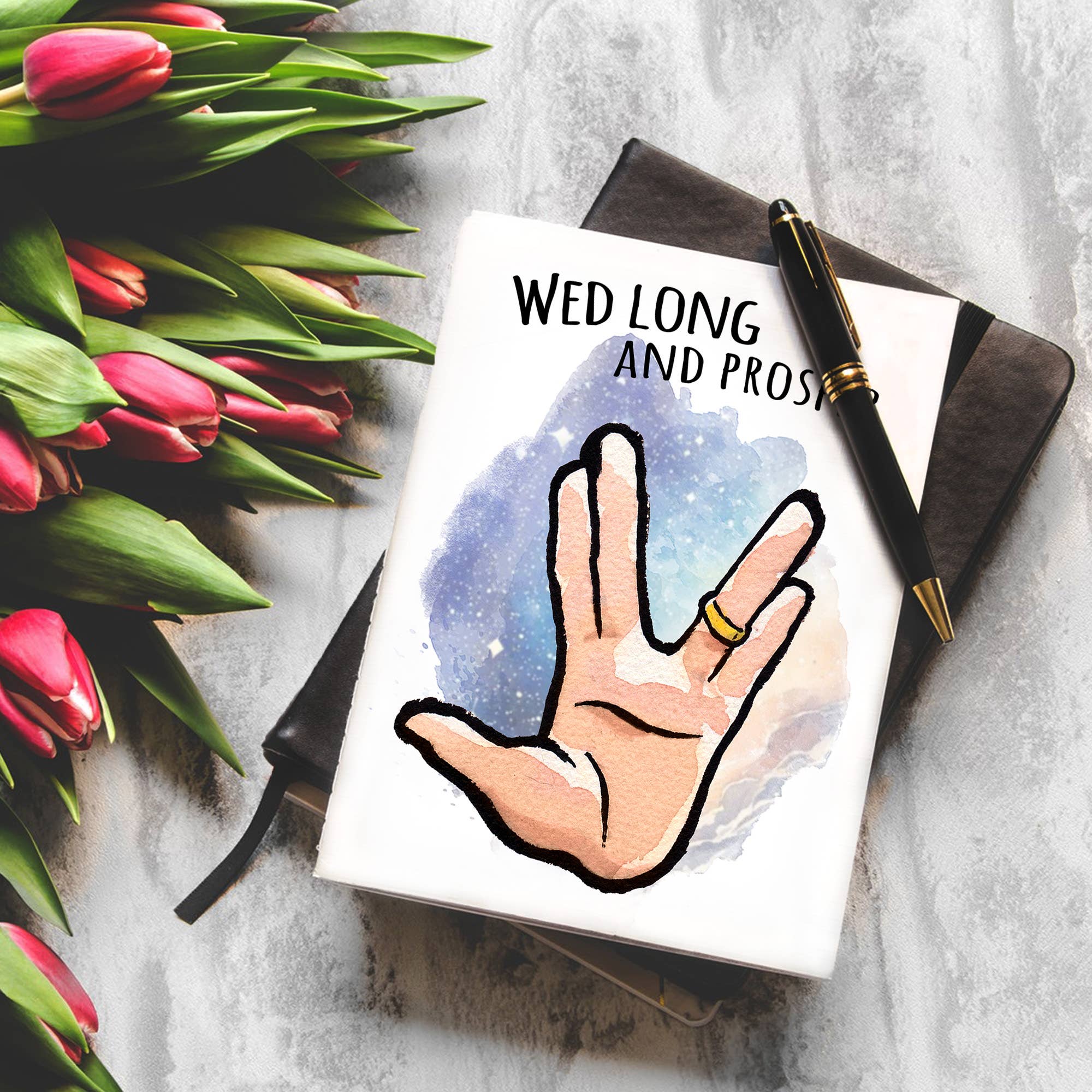 "Wed Long and Prosper" - Space Adventure Wedding Engagement | L.A. Mood Comics and Games