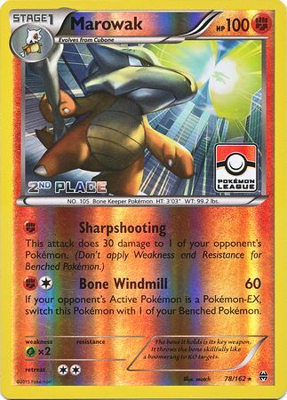 Marowak (78/162) (League Promo 2nd Place) [XY: BREAKthrough] | L.A. Mood Comics and Games