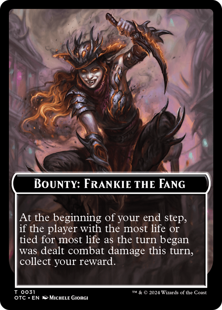 Bounty: Frankie the Fang // Bounty Rules Double-Sided Token [Outlaws of Thunder Junction Commander Tokens] | L.A. Mood Comics and Games