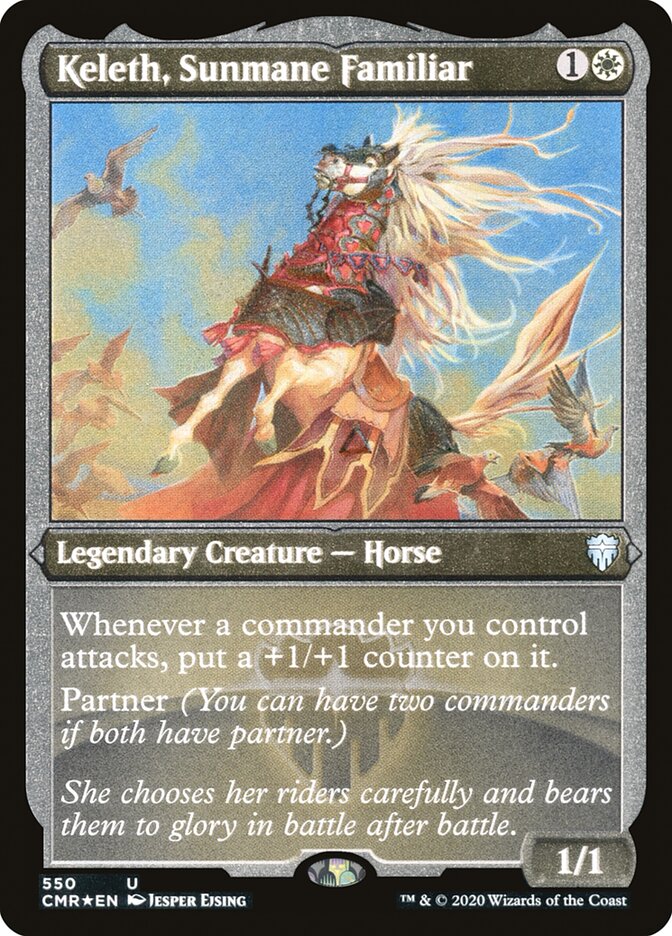 Keleth, Sunmane Familiar (Etched) [Commander Legends] | L.A. Mood Comics and Games