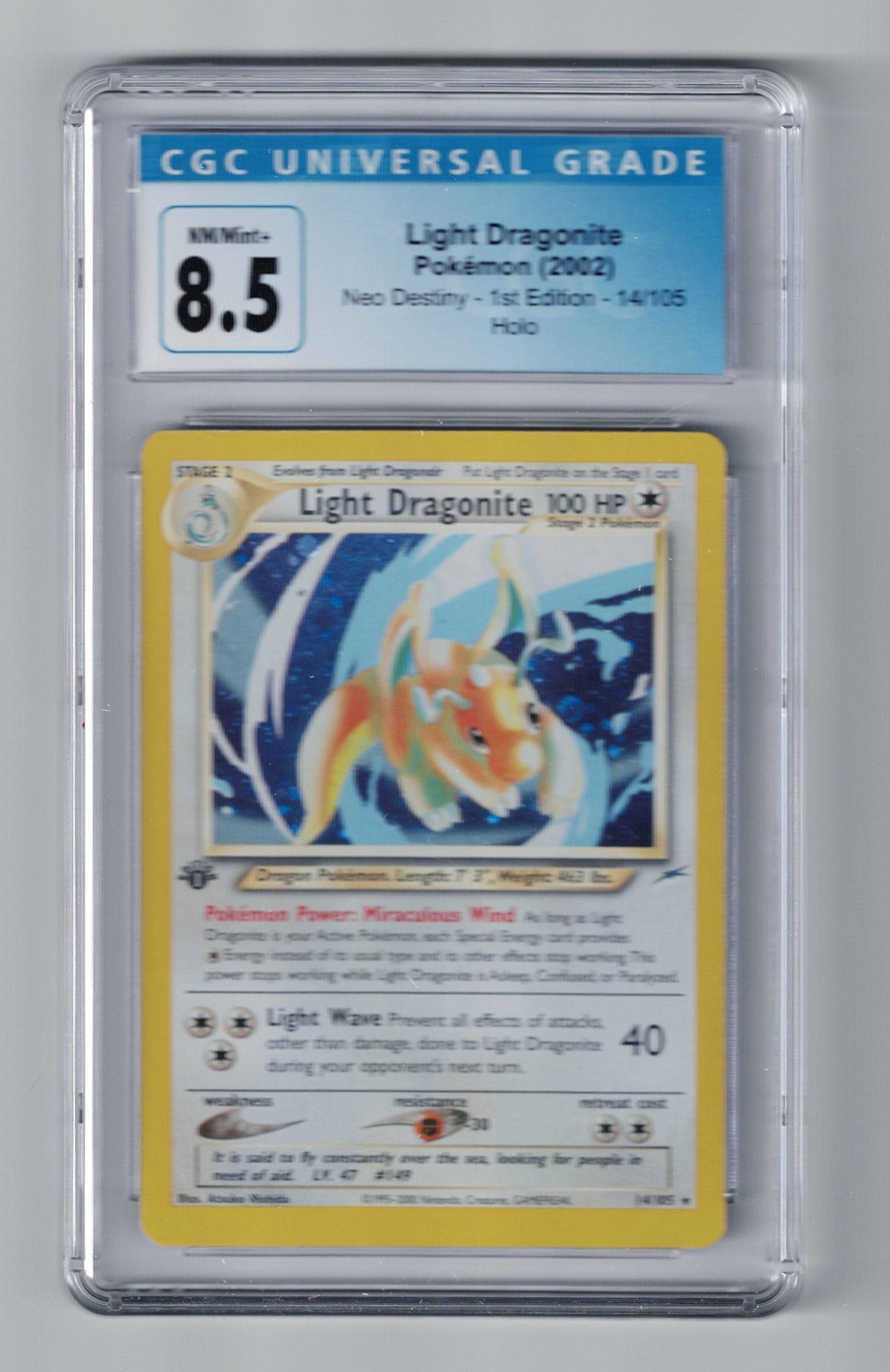 Light Dragonite 14/105 Neo Destiny 1st Edition CGC 8.5 | L.A. Mood Comics and Games