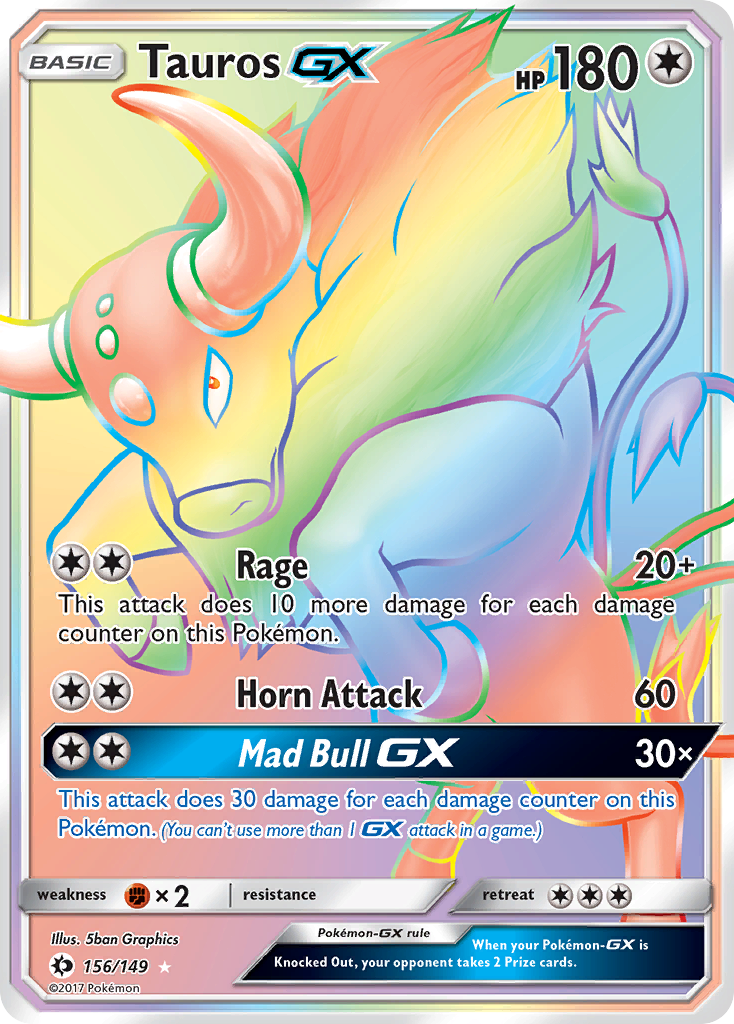 Tauros GX (156/149) [Sun & Moon: Base Set] | L.A. Mood Comics and Games