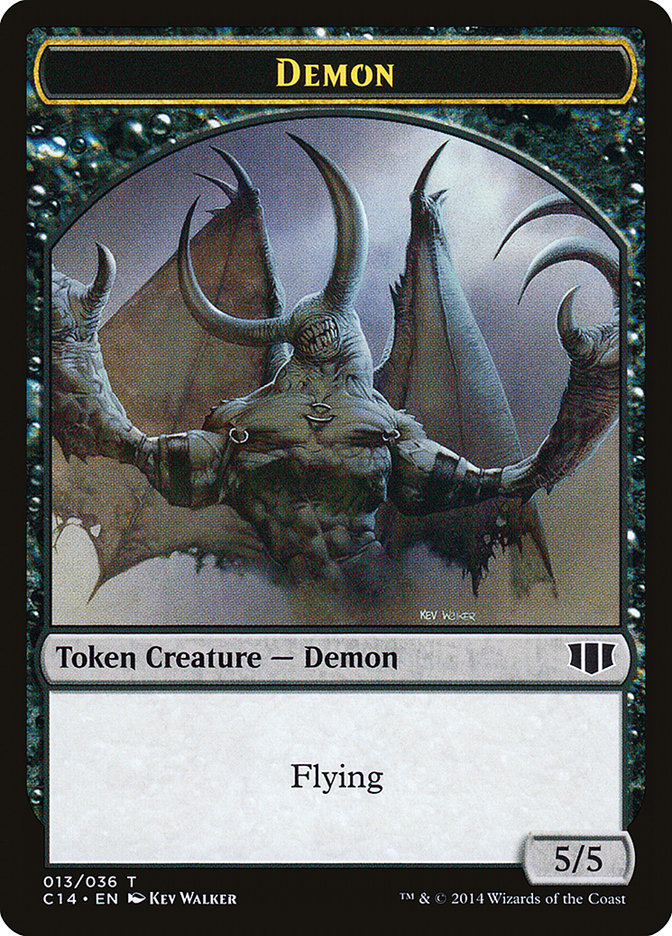Demon (013/036) // Zombie (016/036) Double-Sided Token [Commander 2014 Tokens] | L.A. Mood Comics and Games