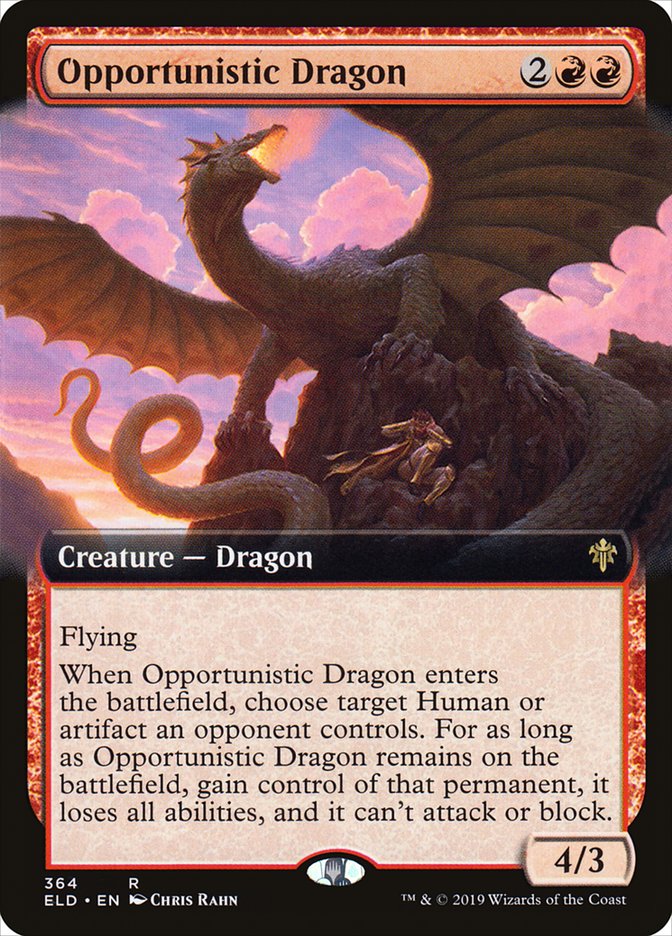 Opportunistic Dragon (Extended Art) [Throne of Eldraine] | L.A. Mood Comics and Games