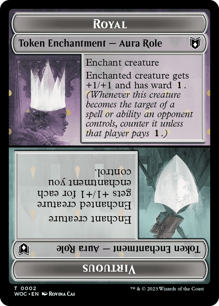 Copy // Royal Role / Virtuous Role Double-Sided Token [Wilds of Eldraine Commander Tokens] | L.A. Mood Comics and Games