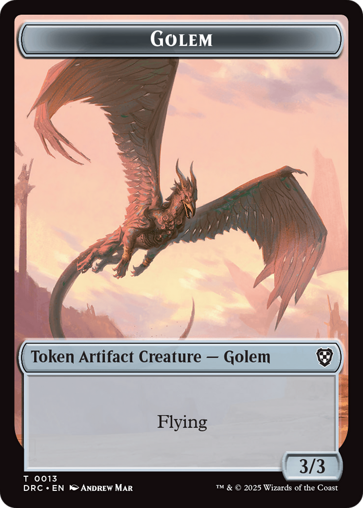 Construct // Golem (0013) Double-Sided Token [Aetherdrift Commander Tokens] | L.A. Mood Comics and Games