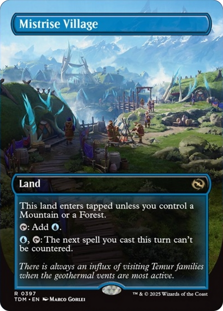 Mistrise Village (Borderless) [Tarkir: Dragonstorm] | L.A. Mood Comics and Games