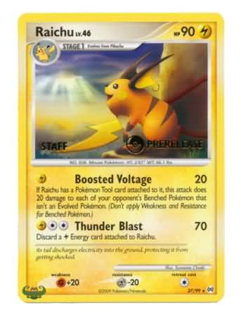 Raichu (27/99) (Staff Prerelease Promo) [Nintendo: Black Star Promos] | L.A. Mood Comics and Games