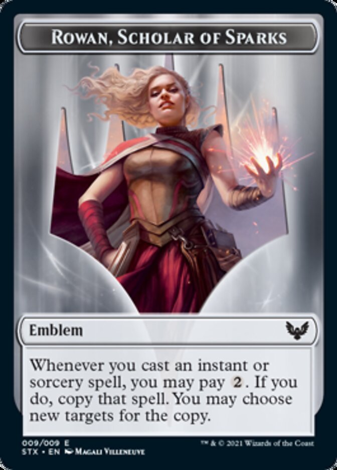 Fractal // Rowan, Scholar of Sparks Emblem Double-Sided Token [Strixhaven: School of Mages Tokens] | L.A. Mood Comics and Games