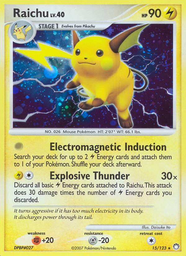 Raichu (15/123) [Diamond & Pearl: Mysterious Treasures] | L.A. Mood Comics and Games