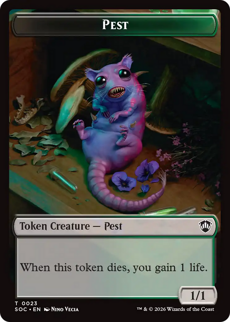 Saproling // Pest (0023) Double-Sided Token [Secrets of Strixhaven Commander Tokens] | L.A. Mood Comics and Games