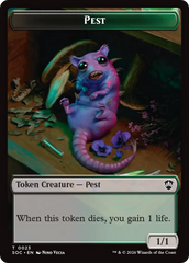 Saproling // Pest (0023) Double-Sided Token [Secrets of Strixhaven Commander Tokens] | L.A. Mood Comics and Games