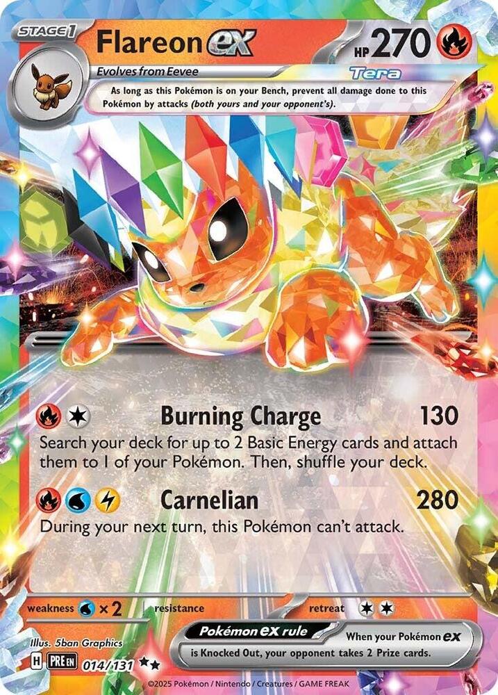 Flareon ex (014/131) [Scarlet & Violet: Prismatic Evolutions] | L.A. Mood Comics and Games