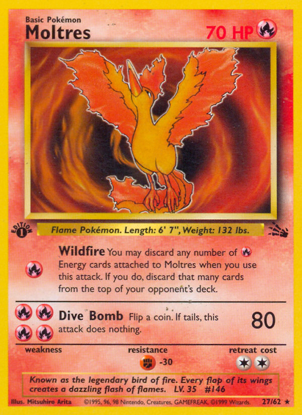 Moltres (27/62) [Fossil 1st Edition] | L.A. Mood Comics and Games