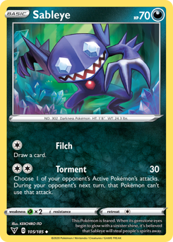 Sableye (105/185) [Sword & Shield: Vivid Voltage] | L.A. Mood Comics and Games