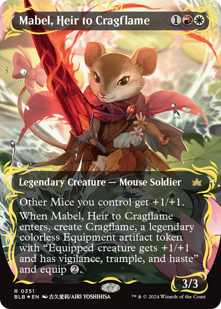 Mabel, Heir to Cragflame (Borderless) (Raised Foil) [Bloomburrow] | L.A. Mood Comics and Games