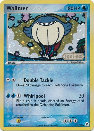 Wailmer (69/92) (Stamped) [EX: Legend Maker] | L.A. Mood Comics and Games