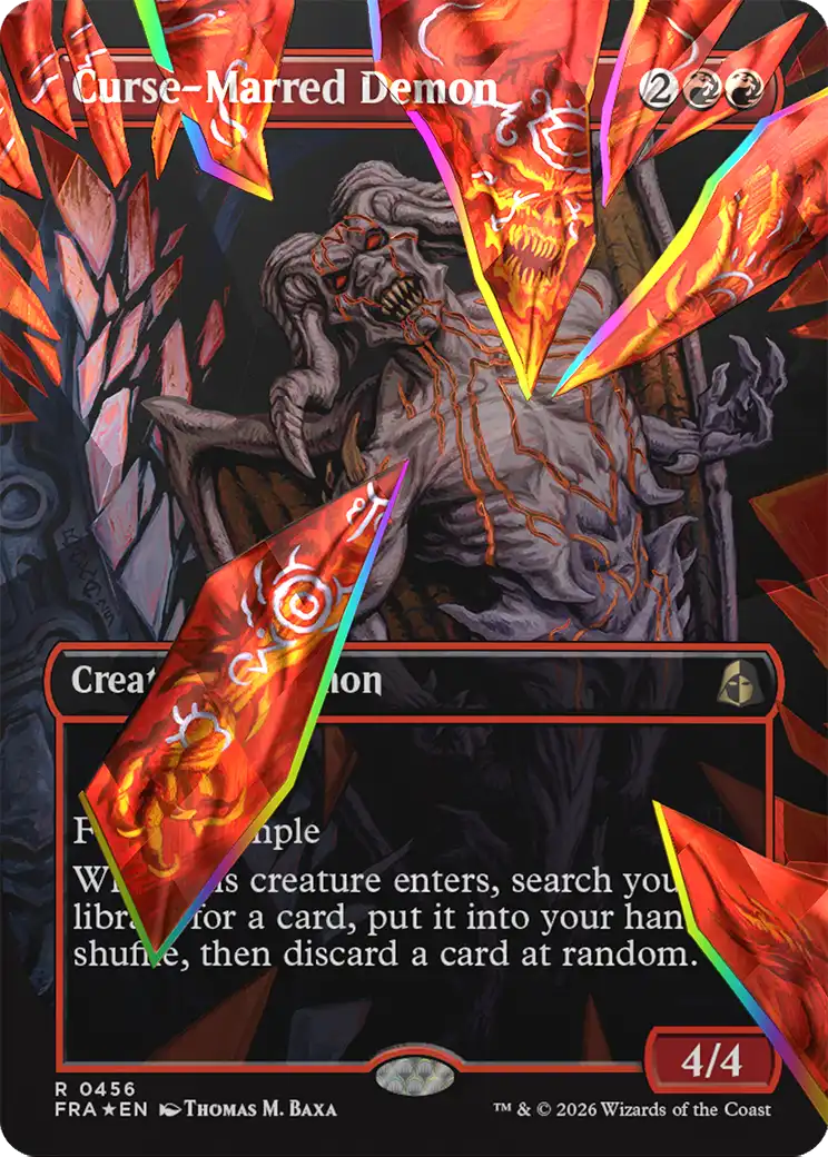 Curse-Marred Demon (Borderless) (Facet Foil) [Reality Fracture] | L.A. Mood Comics and Games