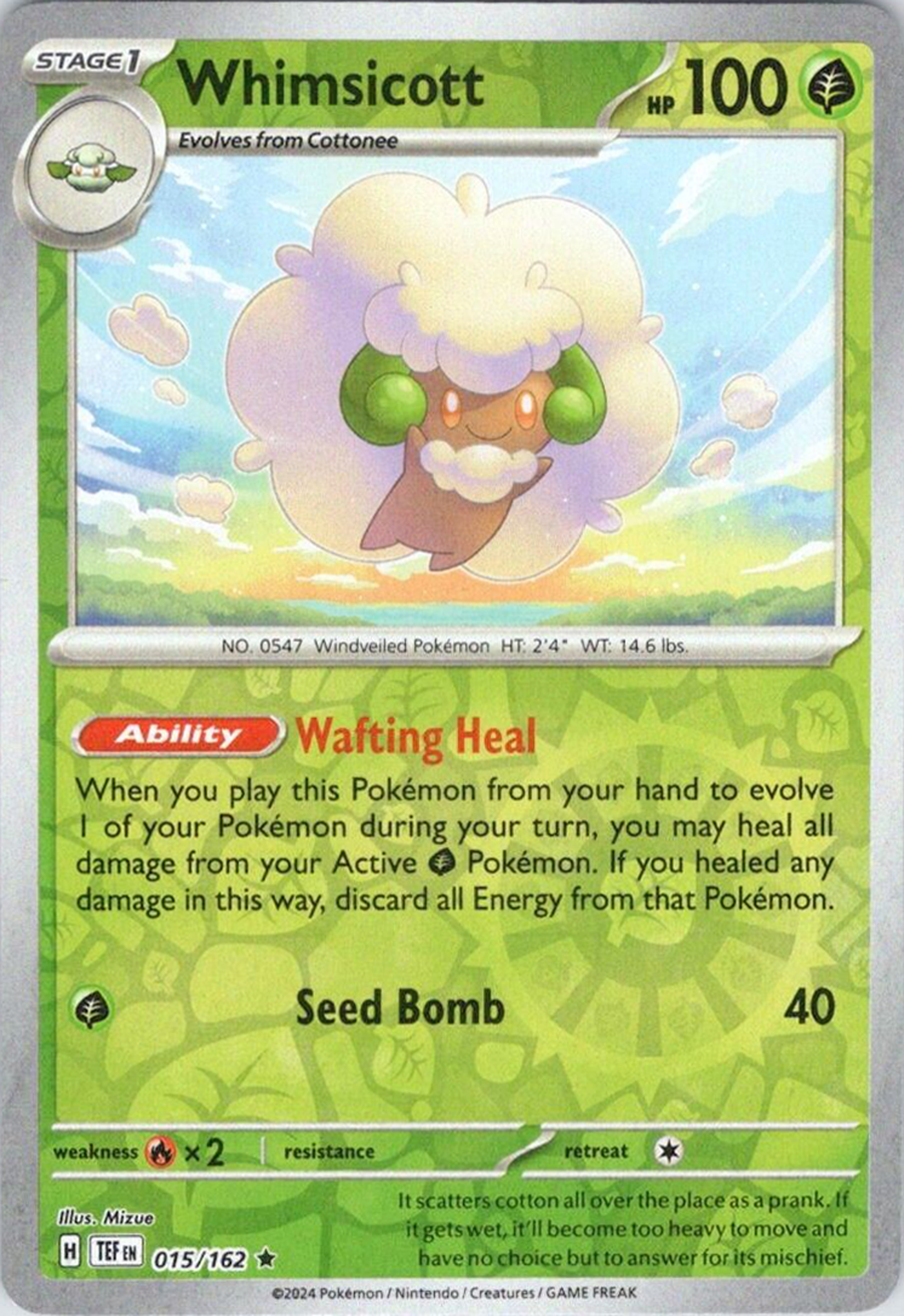 Whimsicott (015/162) [Scarlet & Violet: Temporal Forces] | L.A. Mood Comics and Games