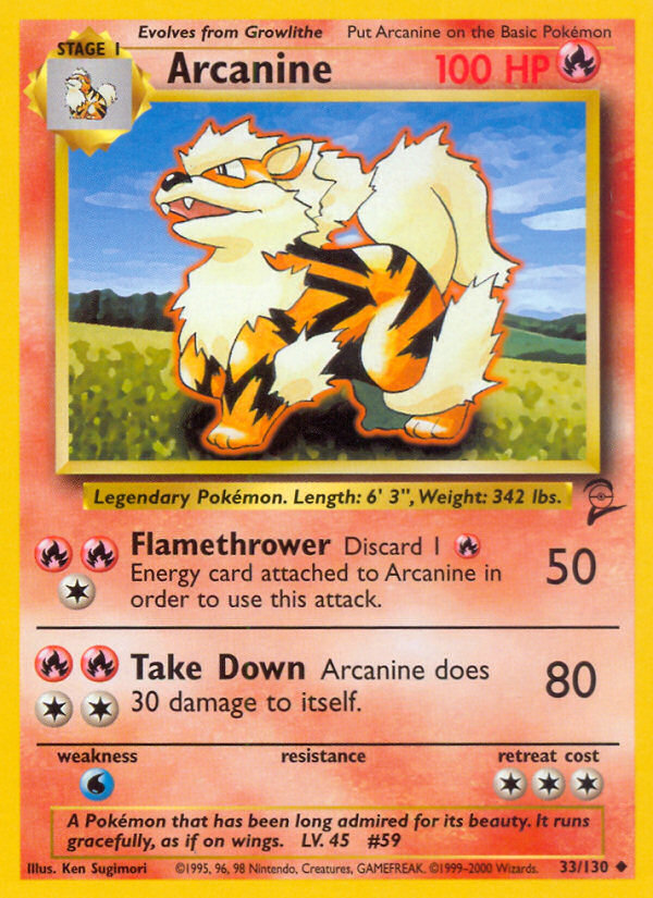 Arcanine (33/130) [Base Set 2] | L.A. Mood Comics and Games